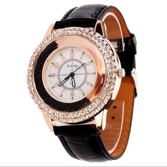 HotBLACK crystal rhinestone watch 朗 - Picture 2 of 4